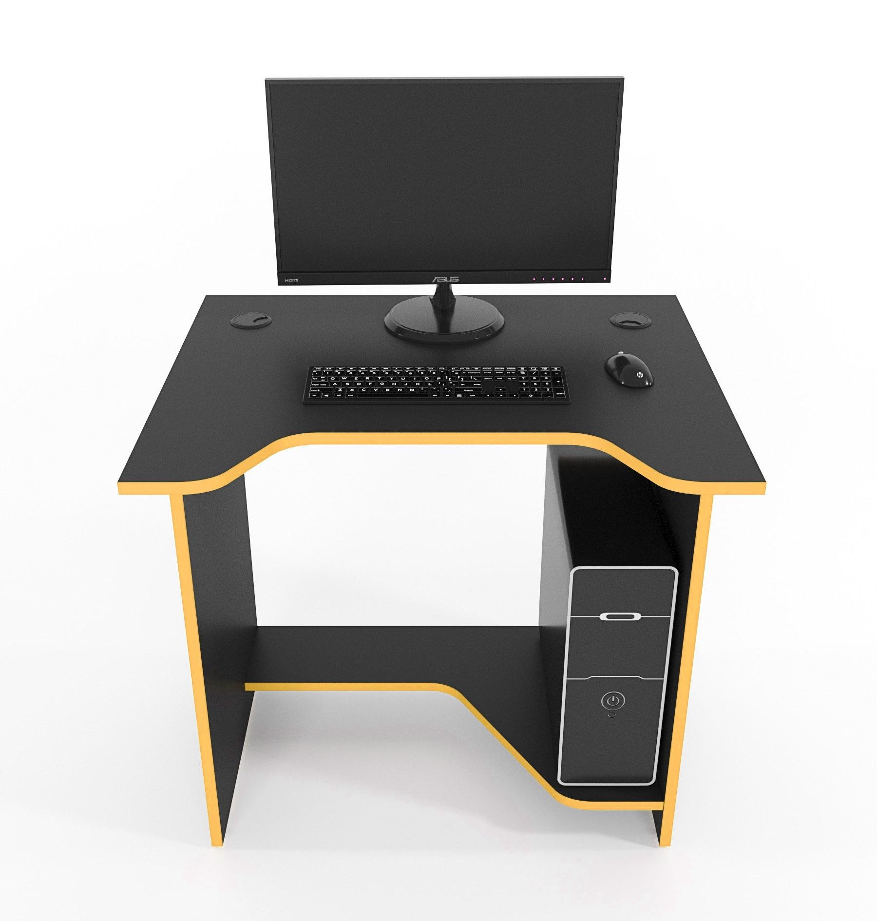 Стол геймерский Zeus Sputnik ЛДСП Черный/Оранжевый - фото 2 Стол геймерский Zeus Sputnik ЛДСП Черный/Оранжевый - фото 2