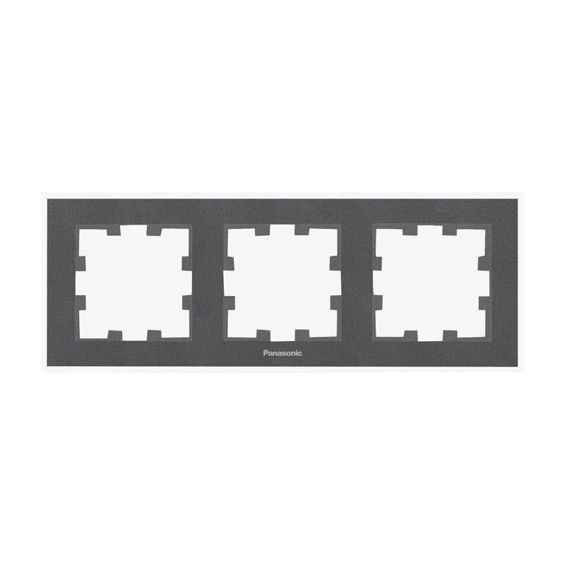 Рамка для розеток тримісна Panasonic Karre Plus 55 ABS горизонтальна Димчастий (WDTF08032DG-UA1) - фото 1 Рамка для розеток тримісна Panasonic Karre Plus 55 ABS горизонтальна Димчастий (WDTF08032DG-UA1) - фото 1