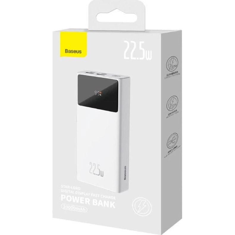 Внешний аккумулятор Baseus Star-Lord 22,5W 20000 mAh White (PPXJ080002) - фото 6