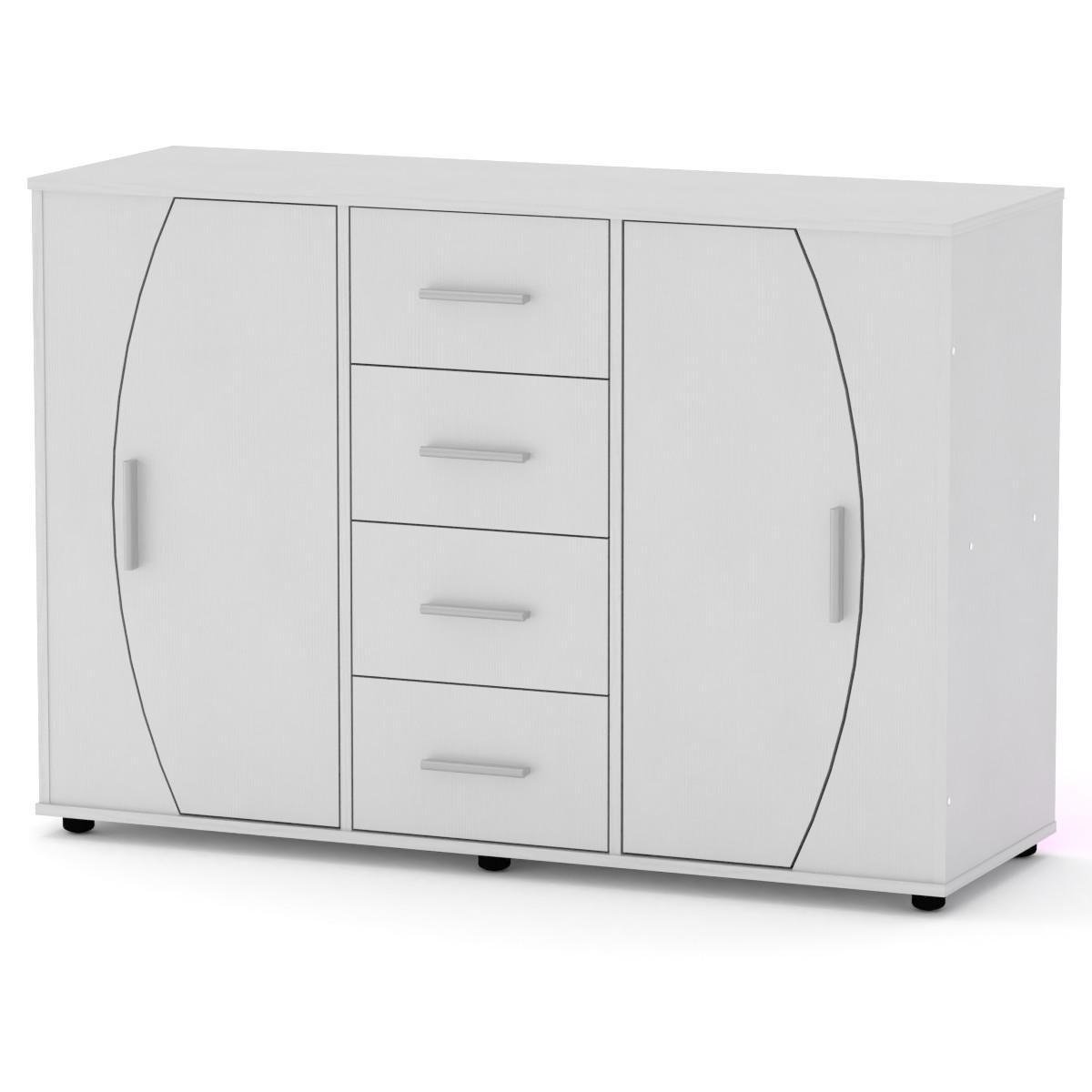 Комод для речей МебліКо 4-2-2 134х45х91 см Альба/Білий (k-1133-1) - фото 1 Комод для речей МебліКо 4-2-2 134х45х91 см Альба/Білий (k-1133-1) - фото 1