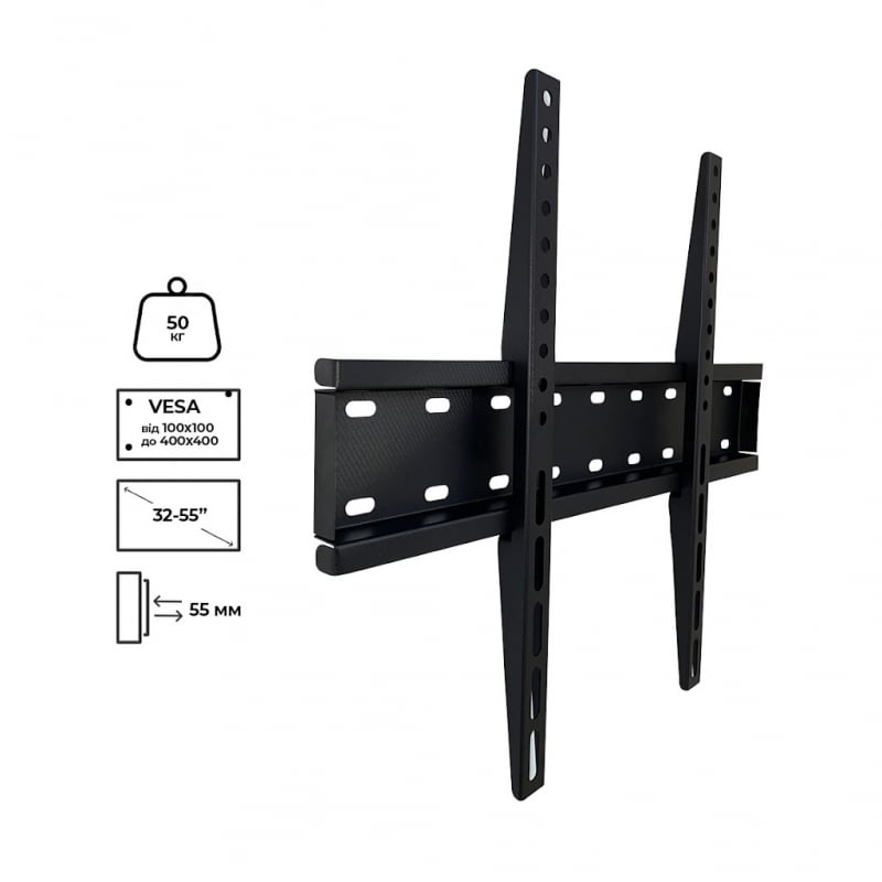 Кронштейн для ТВ CHARMOUNT TV04F настенный 32-55" Black (23252079) - фото 2 Кронштейн для ТВ CHARMOUNT TV04F настенный 32-55" Black (23252079) - фото 2