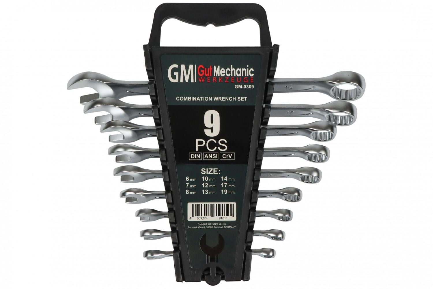 Набор комбинированных ключей Gut Mechanic 6-19 мм 9 шт. (GM0309)