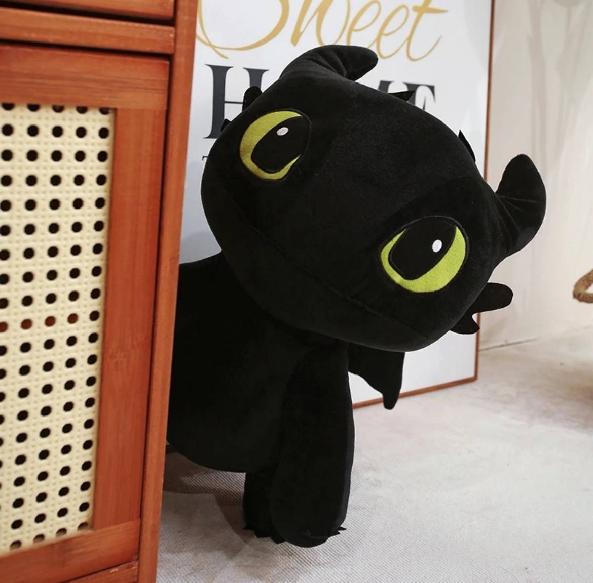 М'яка Іграшка Беззубик лежачий 60 см Чорний (bez333) - фото 2