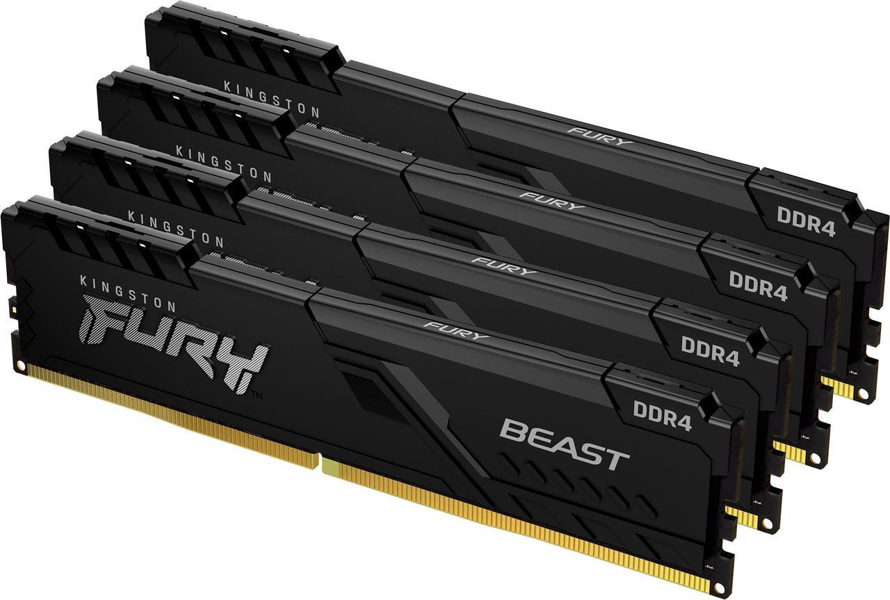 Оперативна пам'ять для ПК Kingston Fury BEast 32 GB DDR4 4x8 GB 3200MHz CL16 (KF432C16BBK4/32)