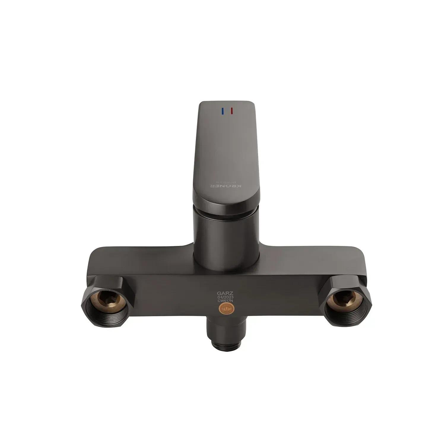 Набір змішувачів для ванни з довгим виливом Kroner KRP Graz Графітовий (GRP070/GRP010) - фото 11