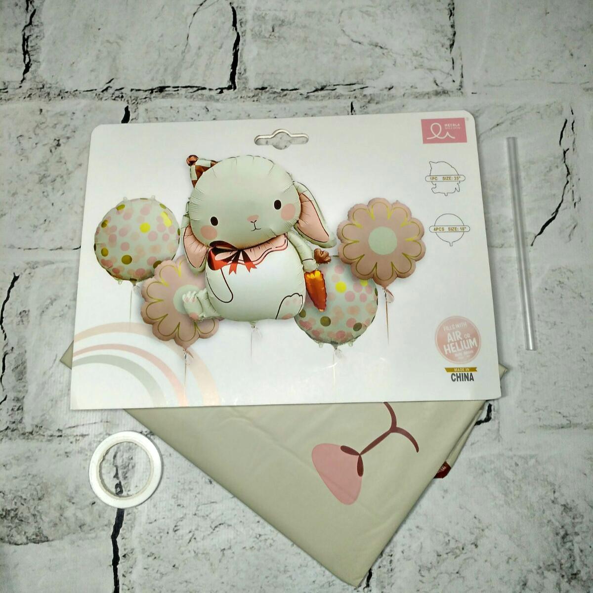 Воздушные шарики фольгированные набор Зайчик 5 шт. (TX-006)