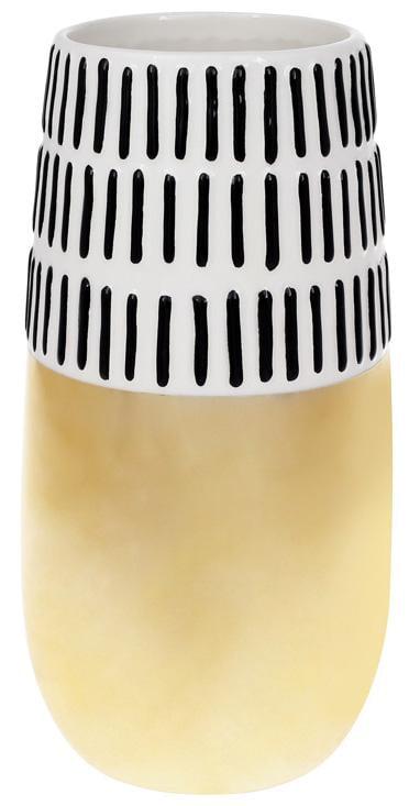 Ваза керамическая Kamarin 25,5 см Черные полосы/Золото (BD-733-328)