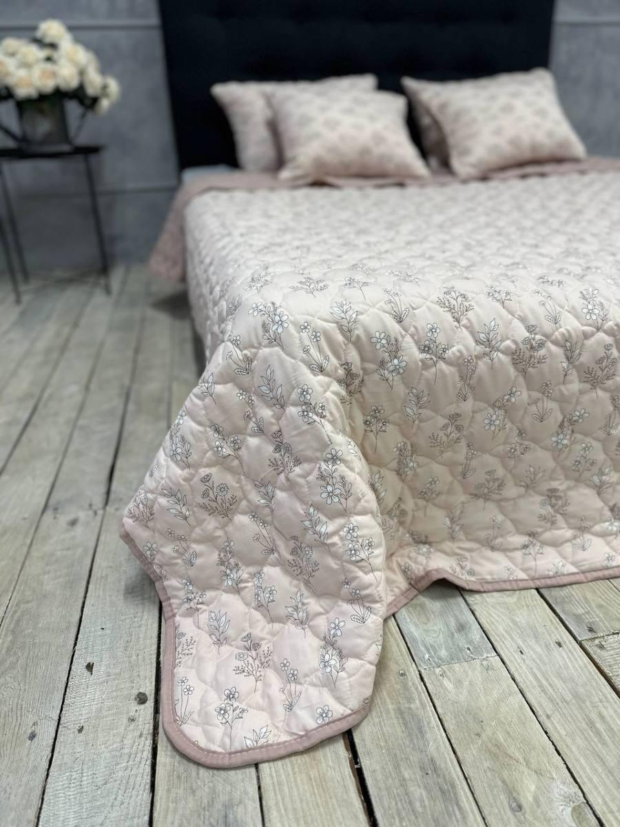 Покривало євро 220х240 см з подушки 2х40х60 см Бежевий (Д-mur-cap25-014) - фото 3 Покривало євро 220х240 см з подушки 2х40х60 см Бежевий (Д-mur-cap25-014) - фото 3