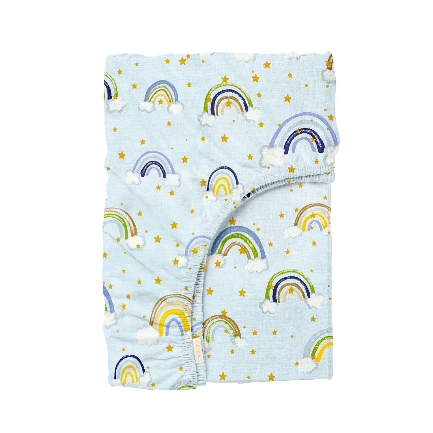 Простынь Cosas Rainbow Star Blue на резинке 80х160 см (4822052149478)