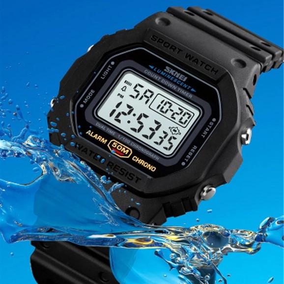 Наручные часы мужские Skmei военные электронные противоударные водонепроницаемые с подсветкой Черный (1628) - фото 8 Наручные часы мужские Skmei военные электронные противоударные водонепроницаемые с подсветкой Черный (1628) - фото 8