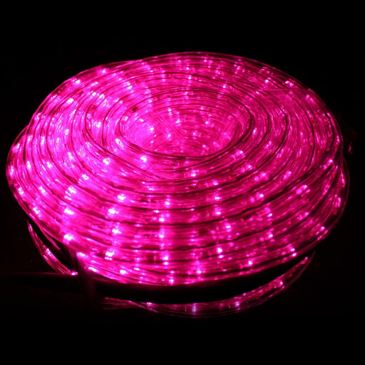 Светодиодная уличная гирлянда-лента 20 м 720 LED с переходником Розовый