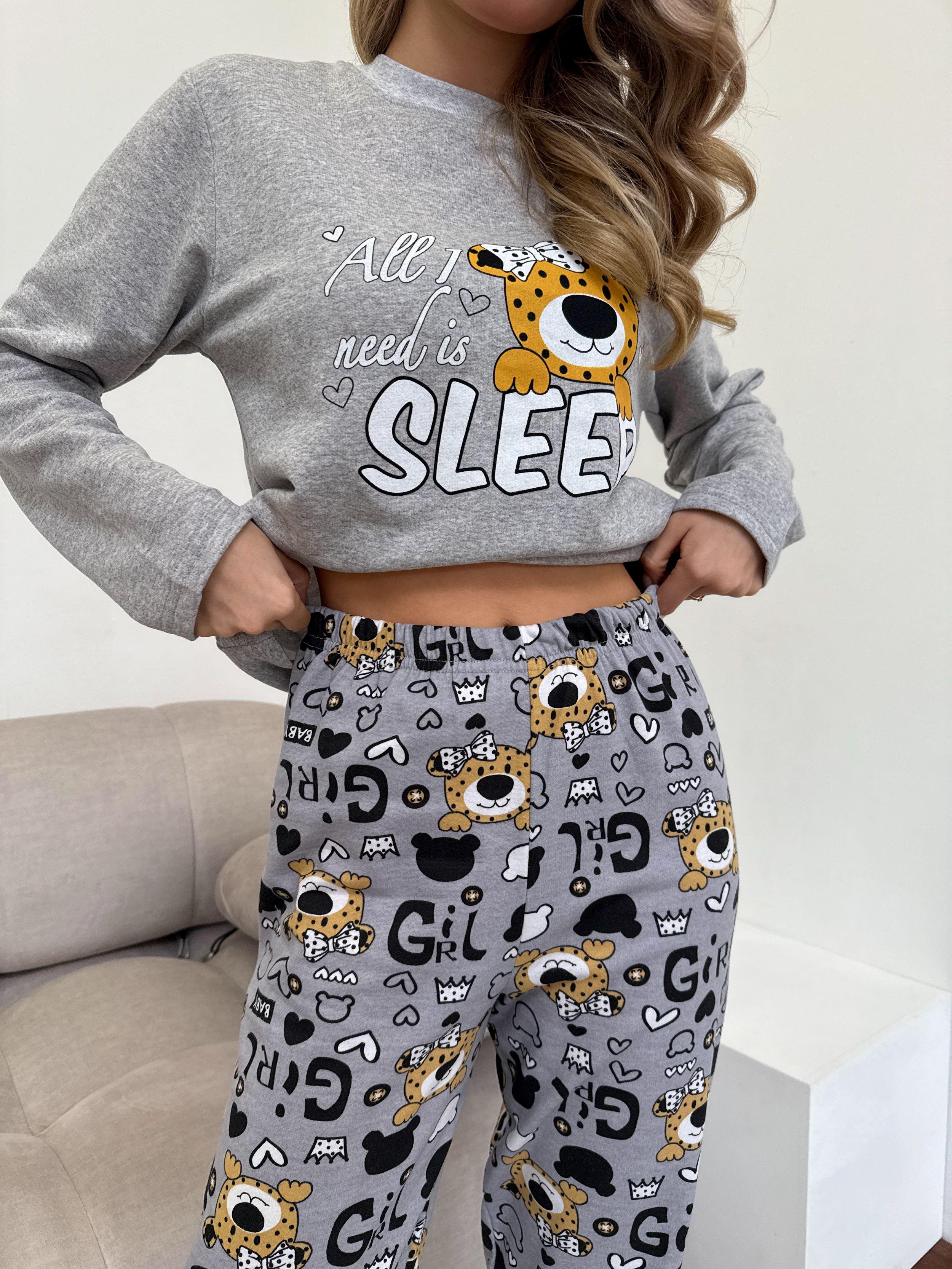 Пижама женская теплая COSY Baby Leo с начесом 2XL Серый (KMW11) - фото 5 Пижама женская теплая COSY Baby Leo с начесом 2XL Серый (KMW11) - фото 5