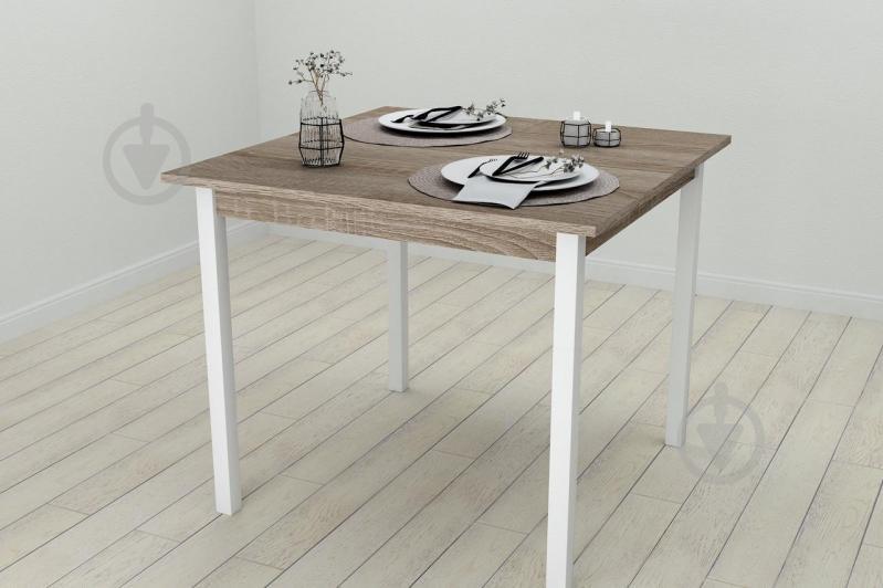 Стол кухонный Ferrum-decor Диего 75x90x90 Белый ДСП Сонома Трюфель 16мм (DIE0026)