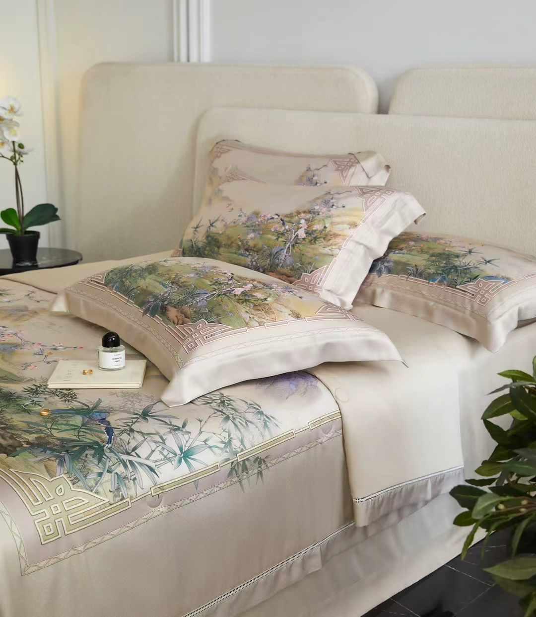 Комплект постельного белья Цветы с одеялом тенсел семейный (70122) - фото 4 Комплект постельного белья Цветы с одеялом тенсел семейный (70122) - фото 4