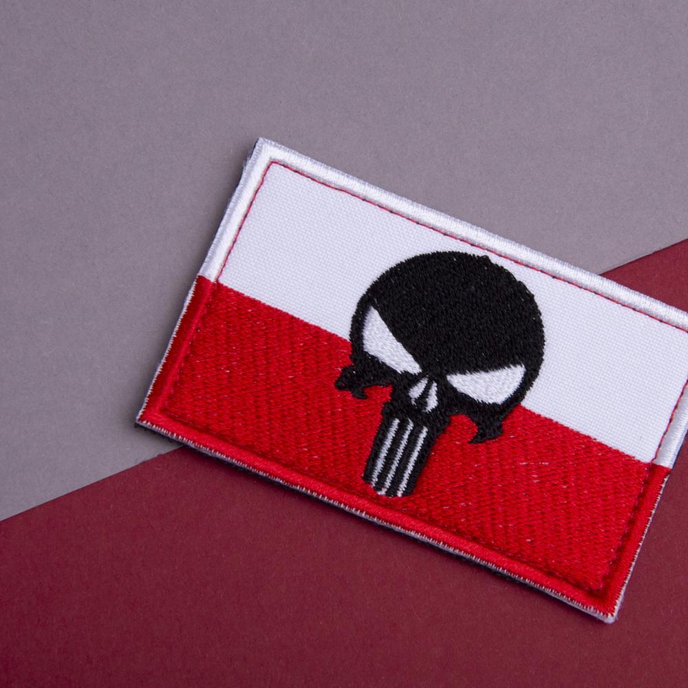 Набор шевронов на липучке Череп Карателя/Знамя Польши 5х8 см 2 шт. (25127) - фото 7 Набор шевронов на липучке Череп Карателя/Знамя Польши 5х8 см 2 шт. (25127) - фото 7