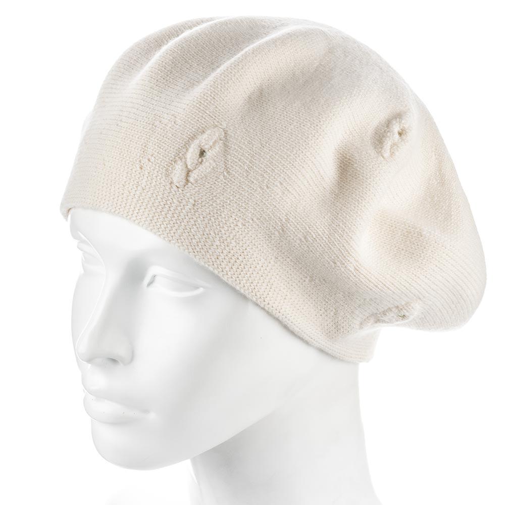 Берет Zolly ZH250 шерстяной мелкой вязки Ванильный