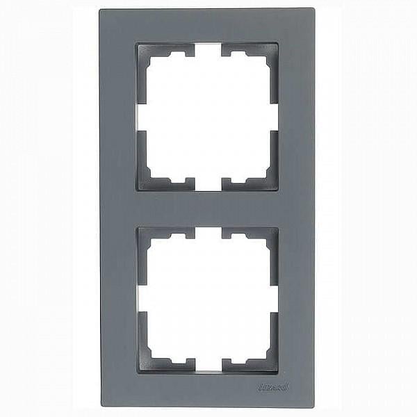 Рамка 2-местная вертикальная Lezard Vesna Шеффилд Грей