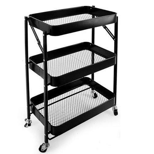 Етажерка металева на колесах складна 3-х ярусна 45x29,5x76 см (TL00421)