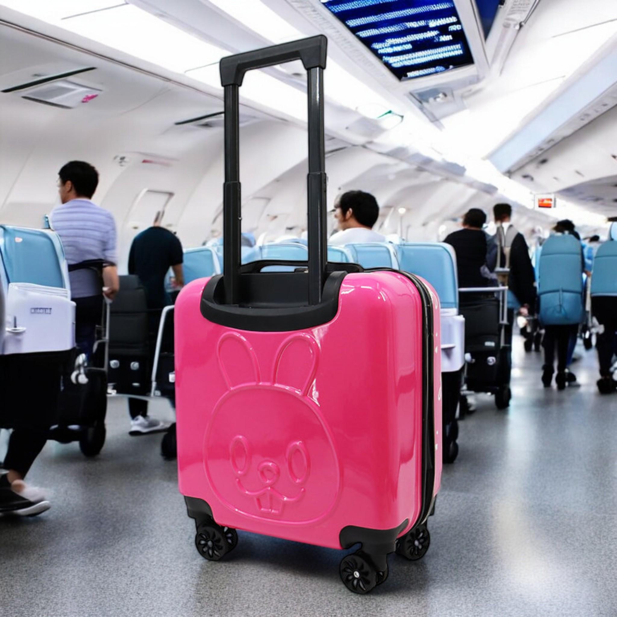 Валіза дитяча H&H Little Bunny Raspberry ABS-пластик на 4 коліщатках з кодовим замком 35 л (S_D-8) - фото 7 Валіза дитяча H&H Little Bunny Raspberry ABS-пластик на 4 коліщатках з кодовим замком 35 л (S_D-8) - фото 7