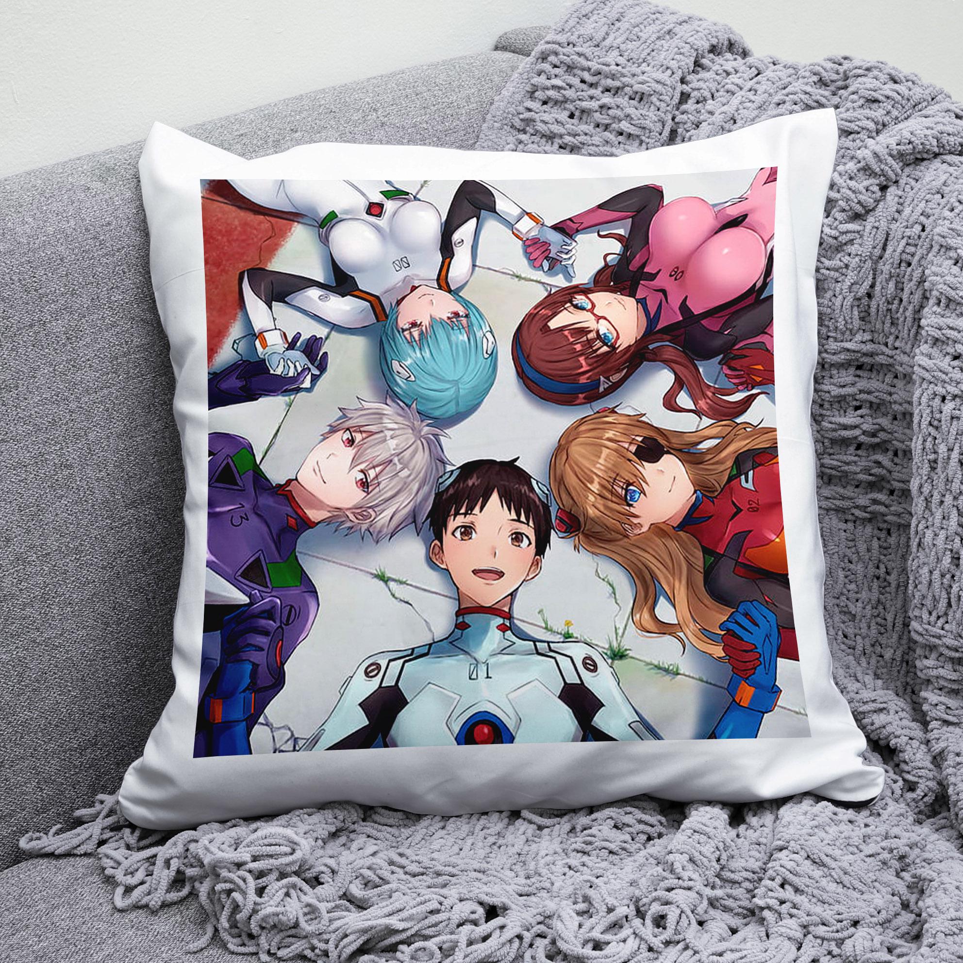 Плюшевая подушка квадрат с принтом аниме Neon Genesis Evangelion