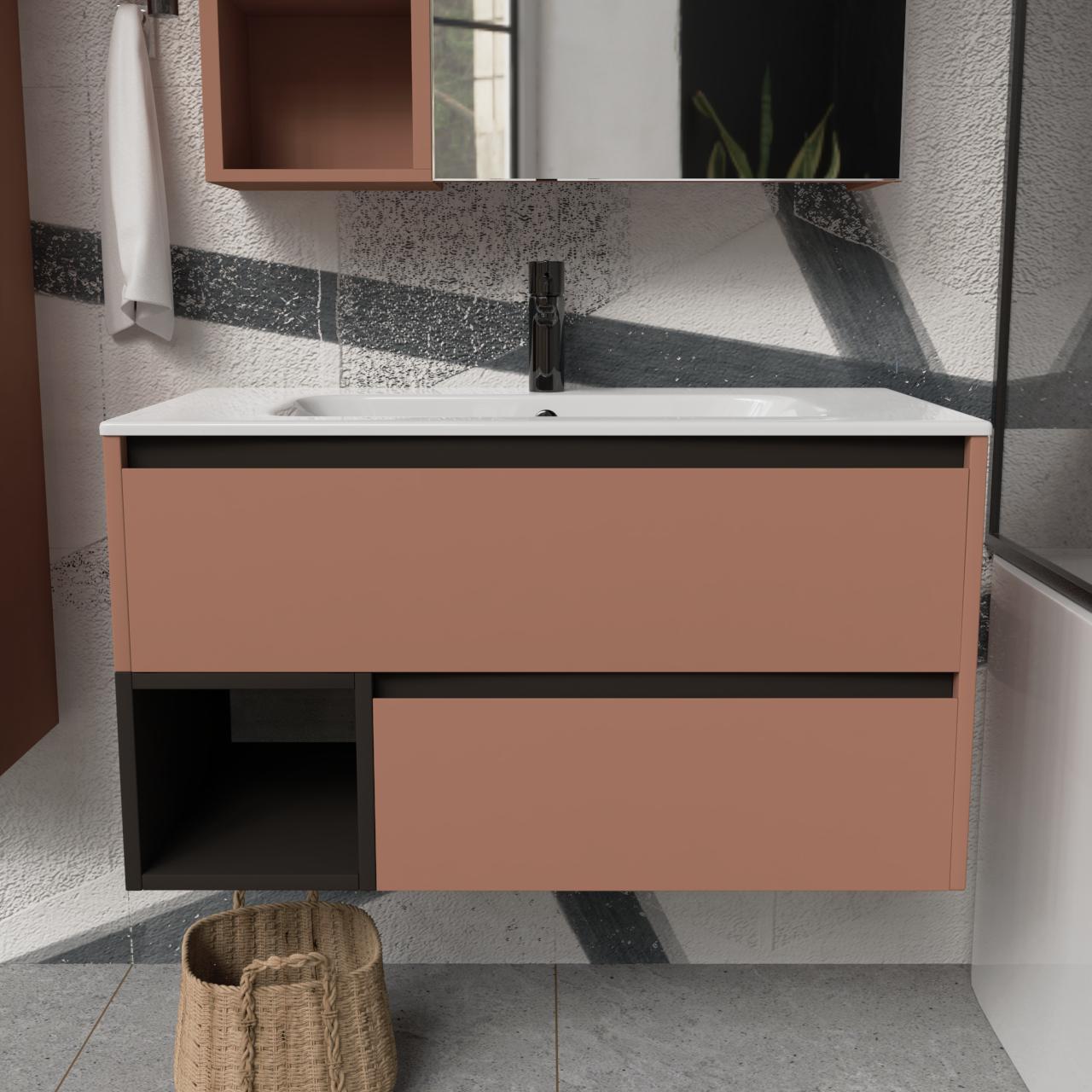 Тумба подвесная с раковиной MVK Vostok Craft 100 В2 1000х450х530 мм Сахара (c2100skh)