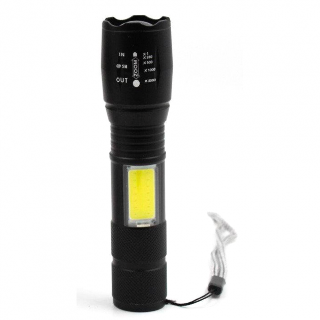 Фонарь BL-T6-29 +COB zoom microUSB 5 режимов (48928)