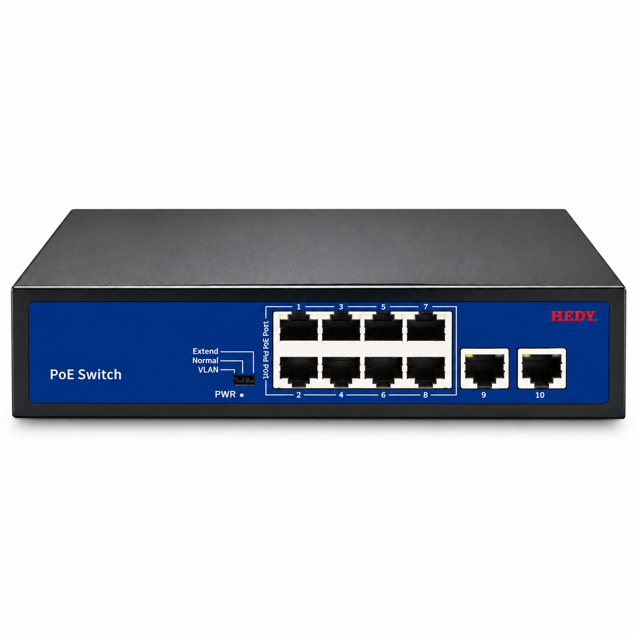 Комутатор Hedy HN8H2-96-V2 настільний некерований 10-портовий PoE AC100-240 В