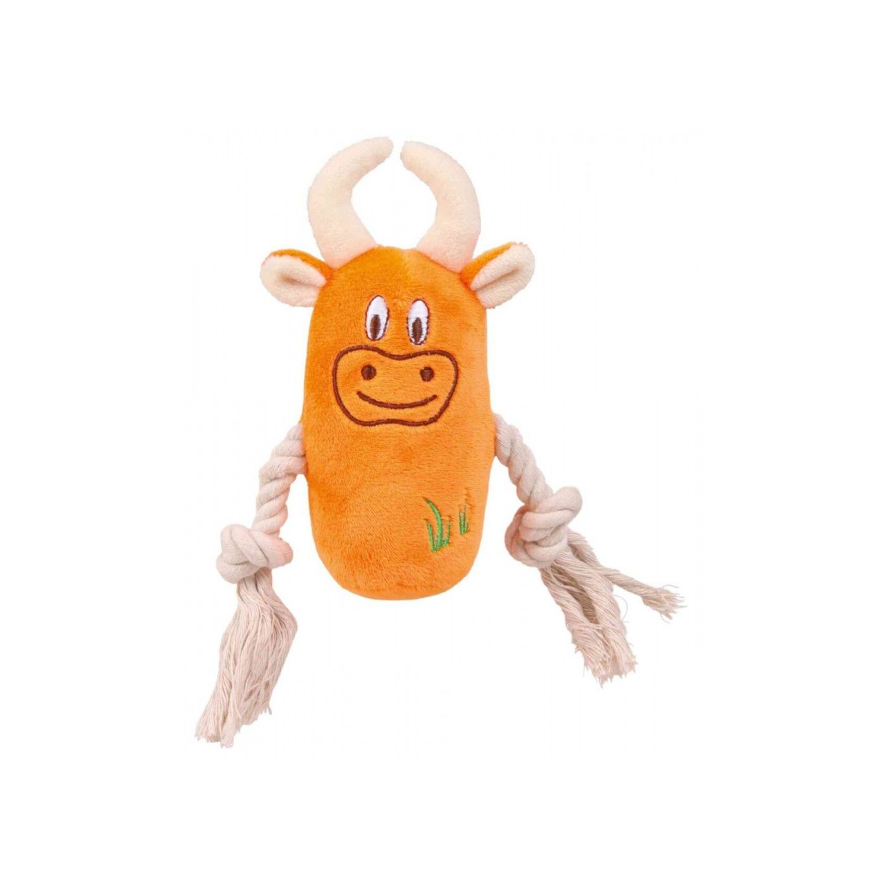 Игрушка для собак Trixie Бык с веревкой и пискавкой плюш 13 см (4011905361819_3)