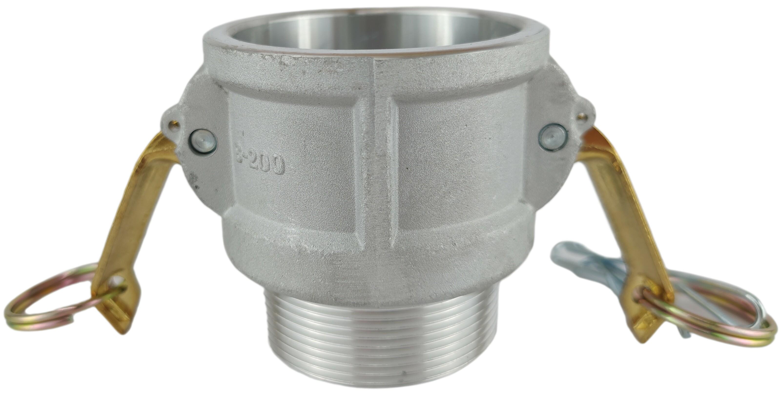 Муфта camlock тип B с наружной резьбой BSPT ШРЗ алюминий B-200 2" (50210032) Муфта camlock тип B с наружной резьбой BSPT ШРЗ алюминий B-200 2" (50210032)