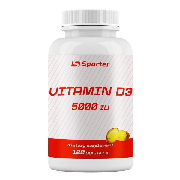 Вітамін D3 Sporter Vitamin D3 5000 ME 120 софт гель