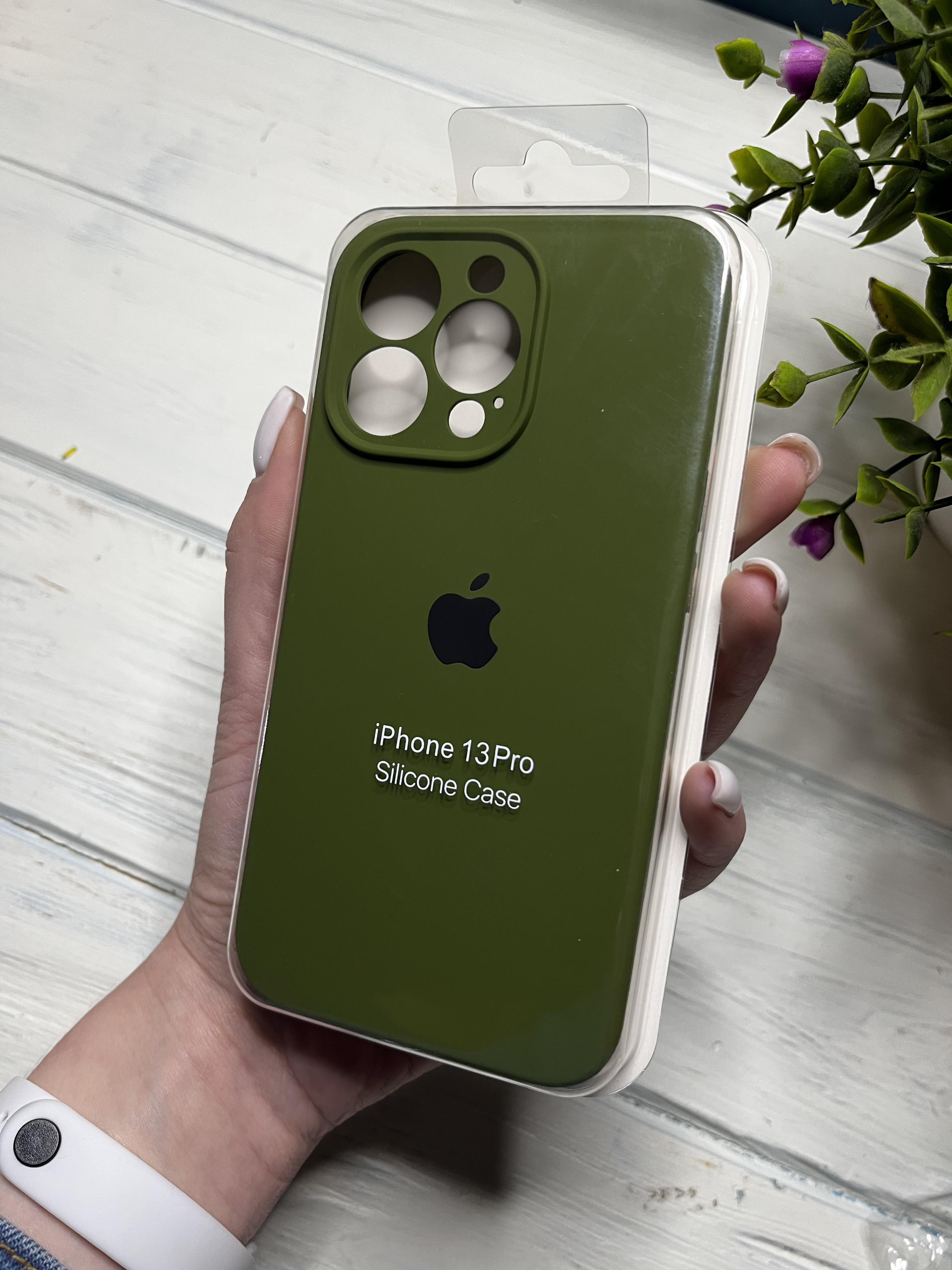 Чехол накладка на iPhone (Айфон) 13 Pro закрытый низ и закрытая камера silicone case full camera Apple