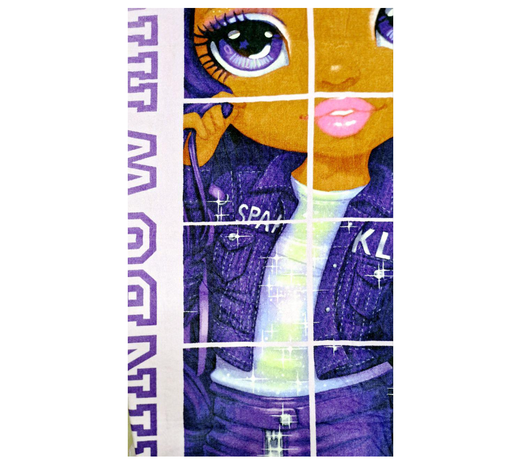 Полотенце детское Девочка велюр-махра 75х150 см Фиолетовый (687)