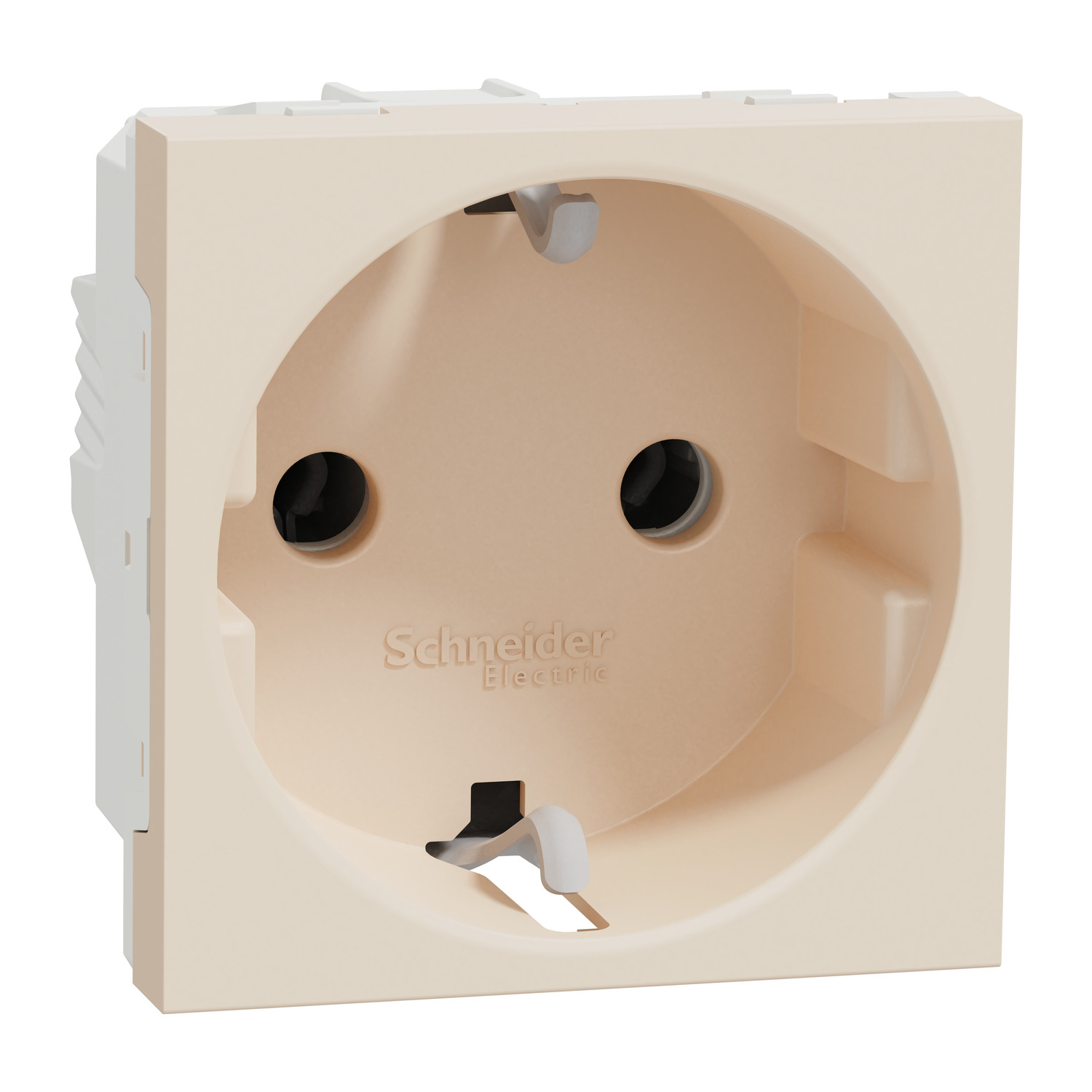 Розетка Schneider Electric Unica New с заземлением 16А 2 модуля Бежевый (NU303644)