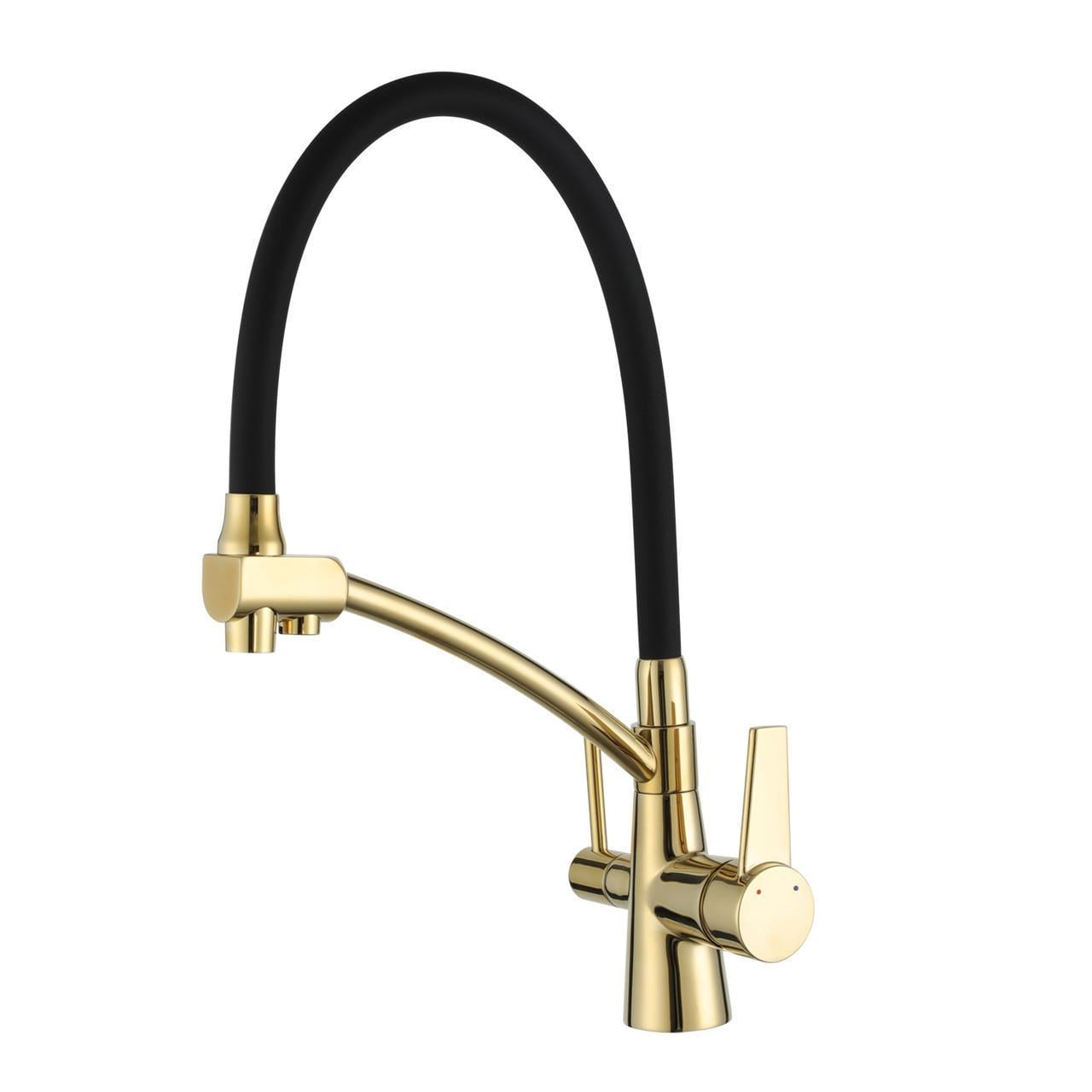 Смеситель для кухни с подключением к фильтру Gappo G4398-13 Золотой/Черный (2097762377)