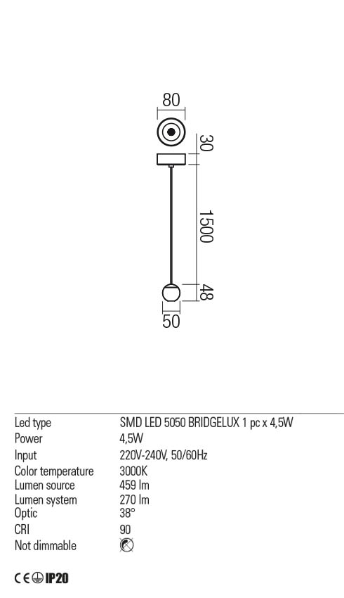 Подвесной светильник Redo Obo SU LED 4,5 W 3000K 5.1.2 Coffee (01-1833) - фото 3