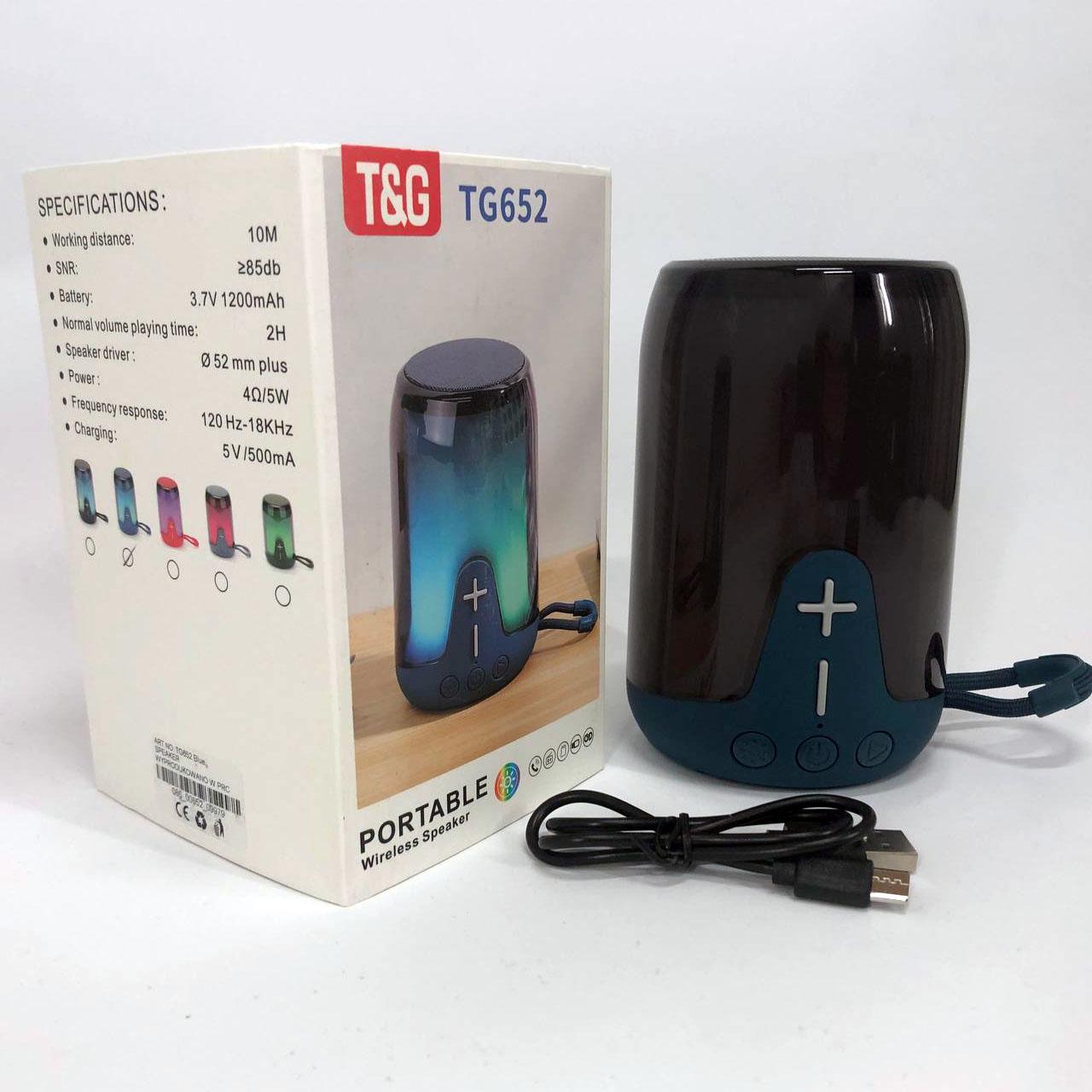 Портативная колонка TG652 5W с RGB подсветкой и ремешком Синий - фото 2 Портативная колонка TG652 5W с RGB подсветкой и ремешком Синий - фото 2