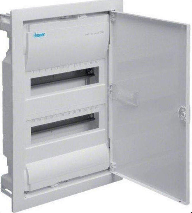 Щит распределительный Hager VU24UA Volta 24/2x12/4 IP30 для врезного монтажа пластик 63A Белый (26798546)