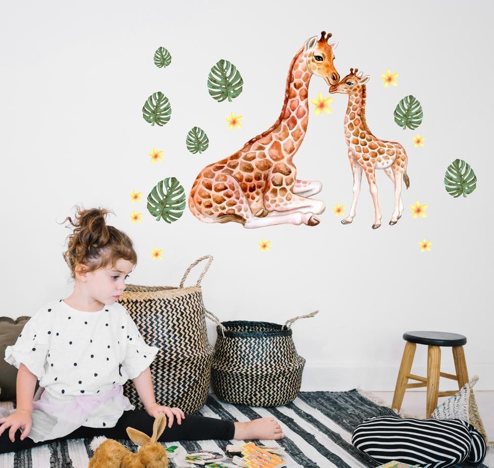 Наклейки детские на стены LIPKO Жирафы мама и малыш L (117)