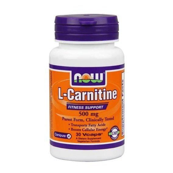 Карнітін NOW Foods L-Carnitine 500 мг 30 Veg Caps