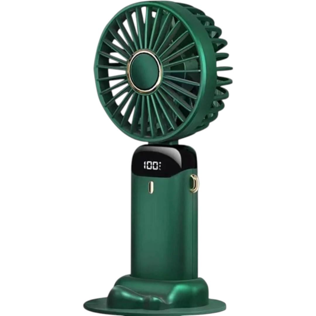 Вентилятор портативный мини Mini Fan TP-01 на аккумуляторе/USB на присоске Зеленый (MX-00009120Z)