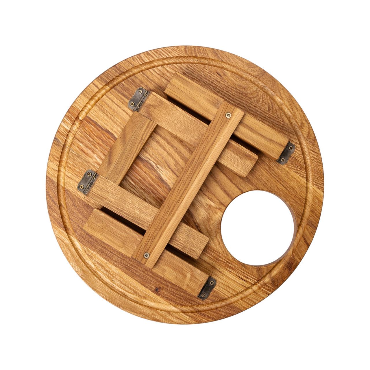 Столик-менежанка винный из дерева круглый на ножках дуб 35 см - фото 6 Столик-менежанка винный из дерева круглый на ножках дуб 35 см - фото 6