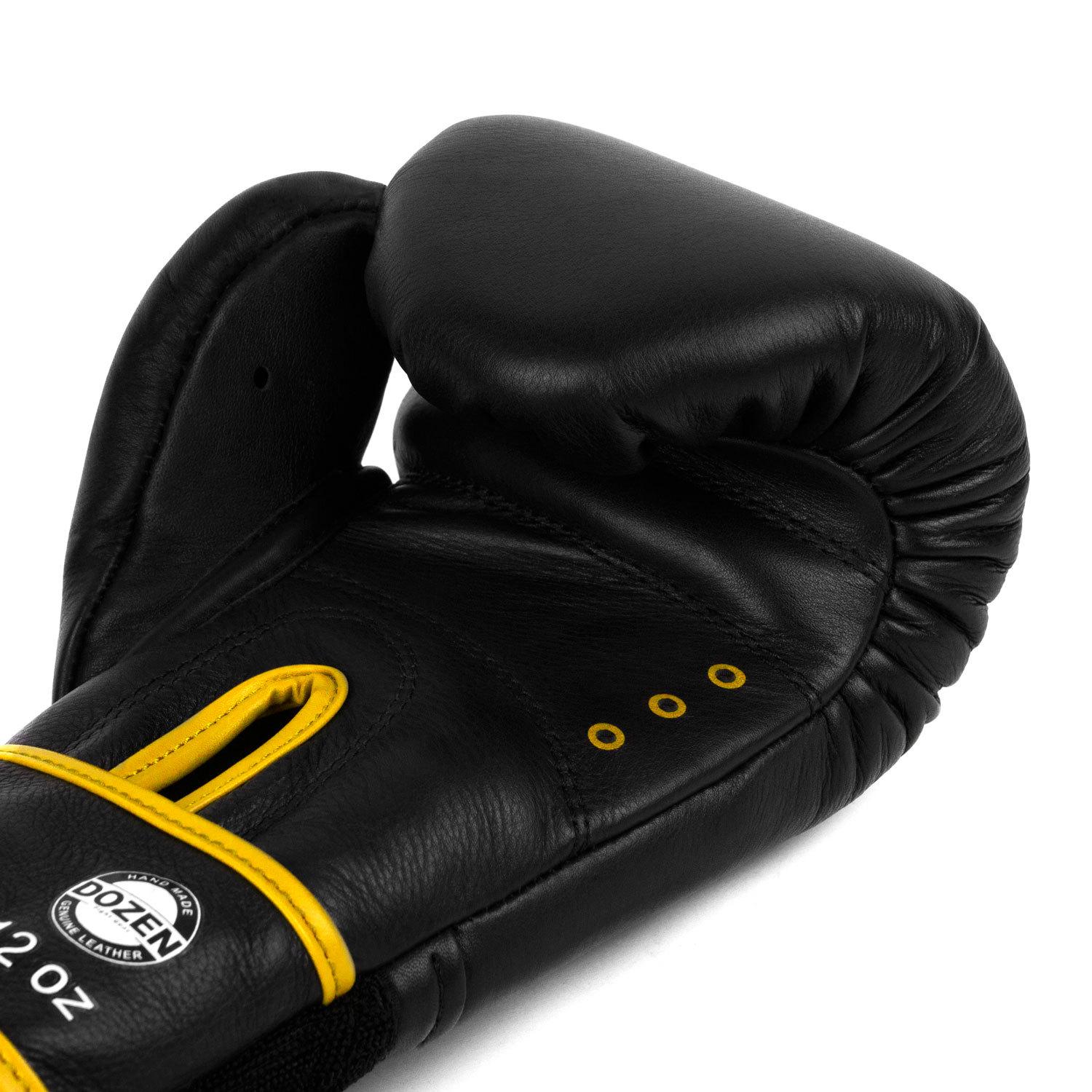 Боксерские перчатки Dozen Monochrome Training Boxing Gloves 12 ун. Черно-желтый - фото 5