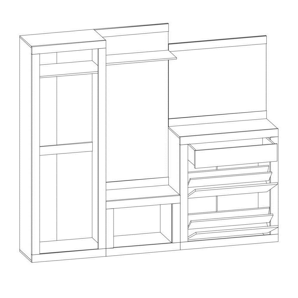 Вішалка з тумбой підлогова Мебель-Сервіс 680 Парма Дуб апріл/Білий лак (26911098) - фото 4 Вішалка з тумбой підлогова Мебель-Сервіс 680 Парма Дуб апріл/Білий лак (26911098) - фото 4