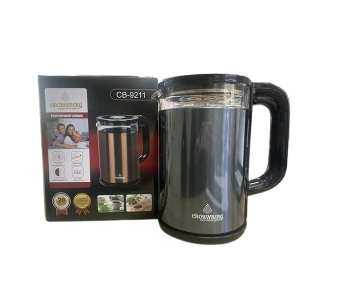 Чайник электрический дисковый Crownberg СВ-9211 2 л Черный (GR-04664)