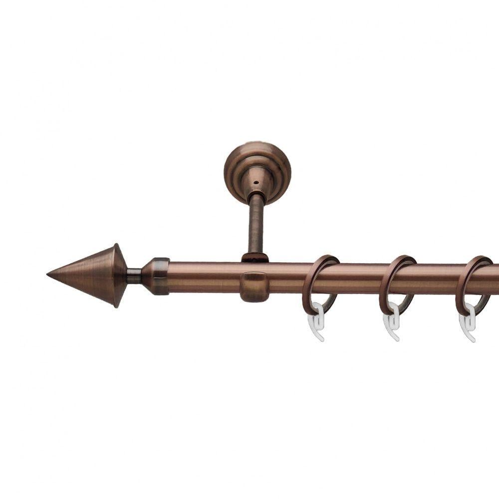 Карниз для штор Orvit Фиори однорядный гладкий 19 мм 240 см Античная медь (00-00011919)