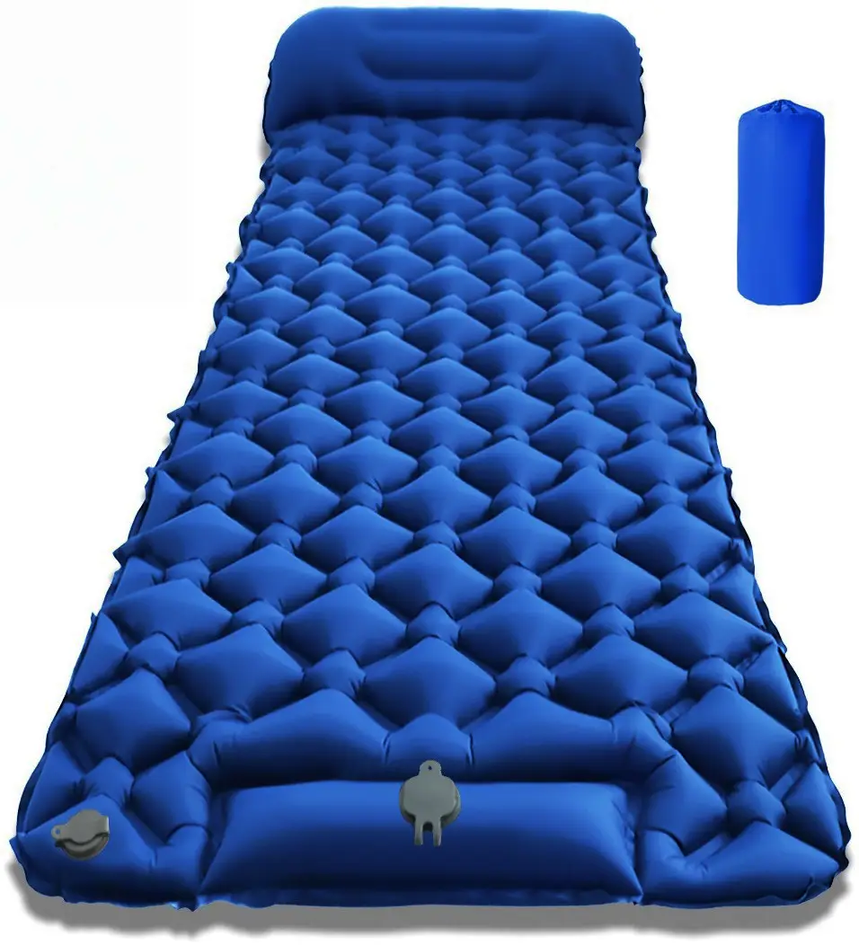 Матрац надувний із вбудованим насосом 195х60 см Синій (30241324)