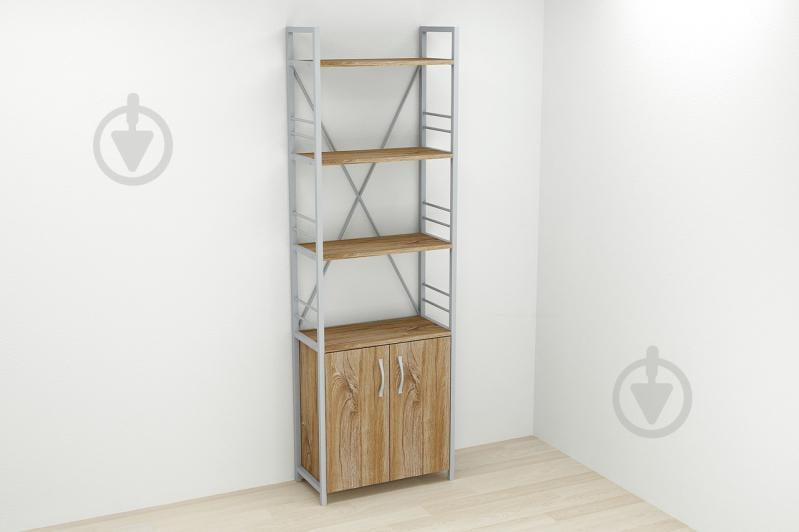 Этажерка 4/60 Ferrum-decor Серии Конект с тумбой  179x60x28 Серый ДСП Таверна (FD1082)