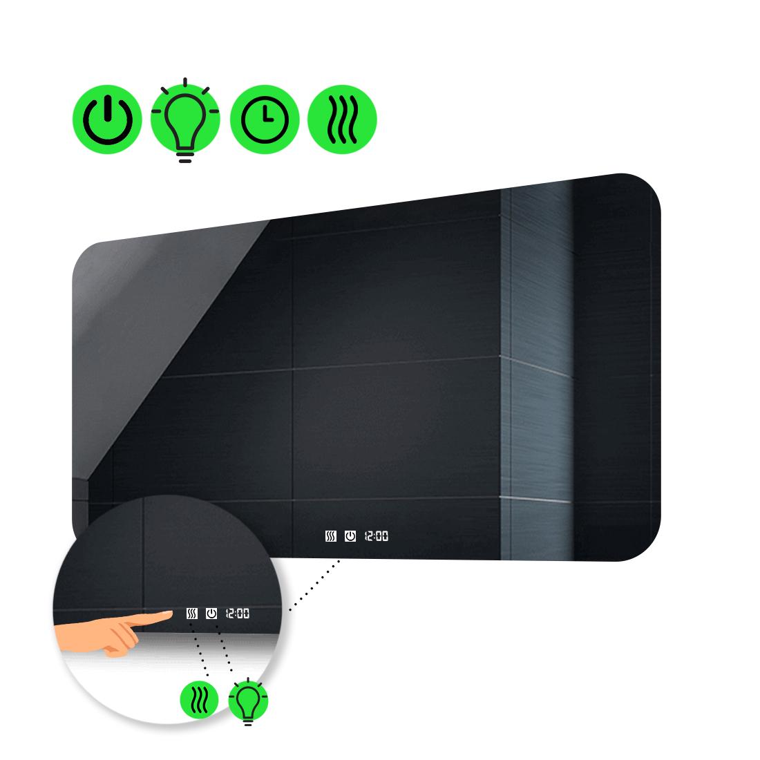 LED-зеркало 120x80 см с двумя сенсорами/часами и подогревом Ornela (Ornelag204)