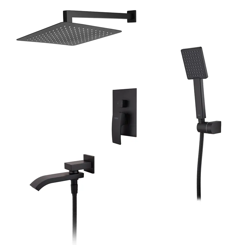 Душевая система встроенная KOER KB-66007-05 со смесителем Черный (KR3465)