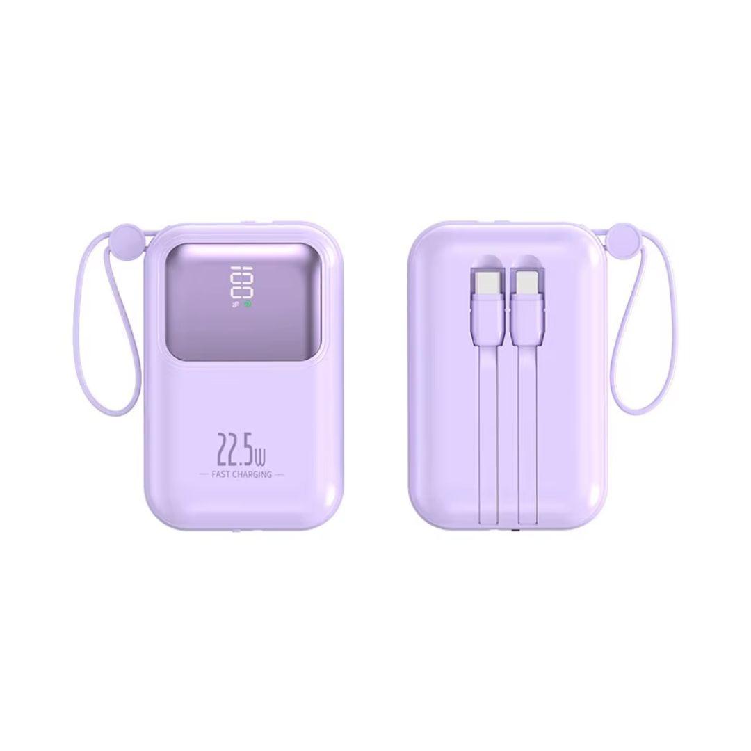 Повербанк магнітний 10000 мАг з кабелями Type-C/Lightning/USB 22,5W Purple (2575731228) - фото 5 Повербанк магнітний 10000 мАг з кабелями Type-C/Lightning/USB 22,5W Purple (2575731228) - фото 5